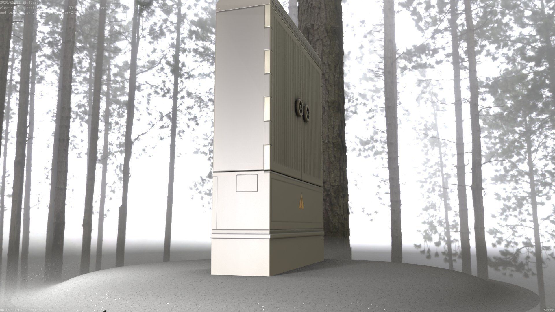 Electrical Distribution Cabinet 135 Low-poly 3D model_69