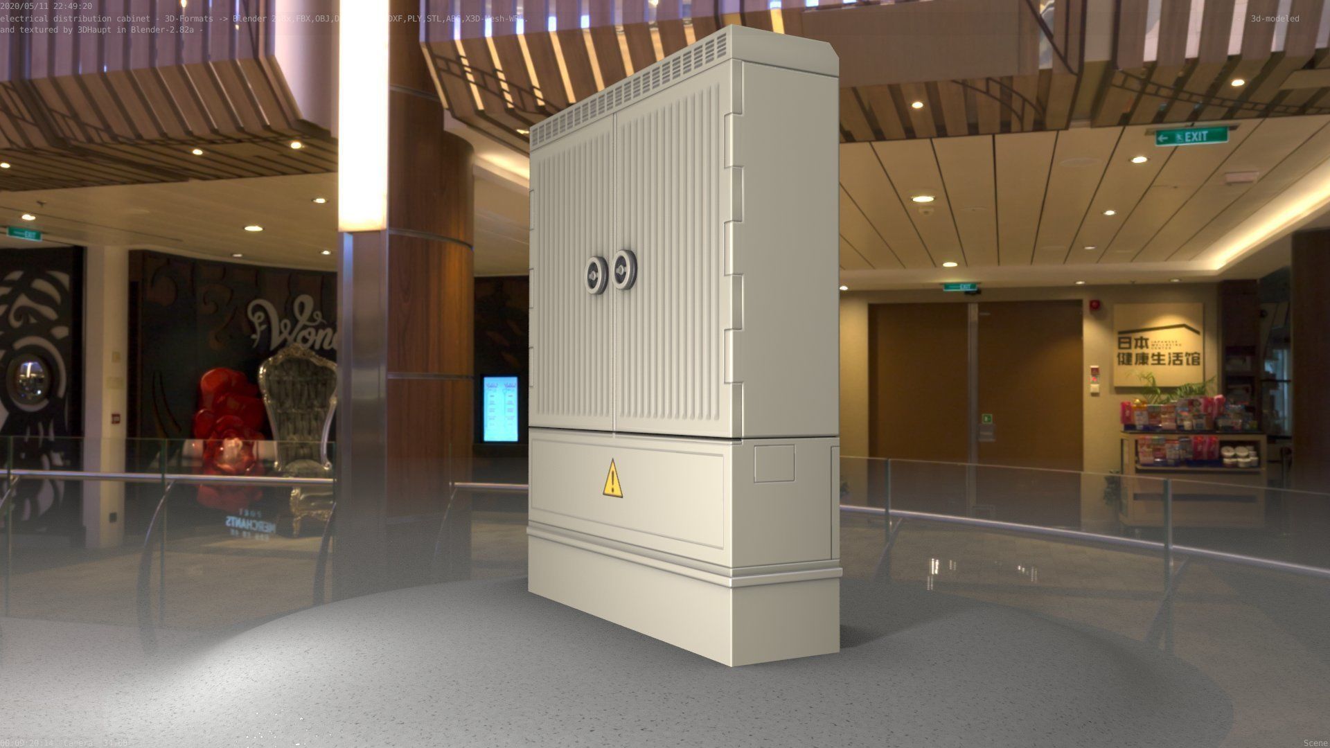 Electrical Distribution Cabinet 135 Low-poly 3D model_55