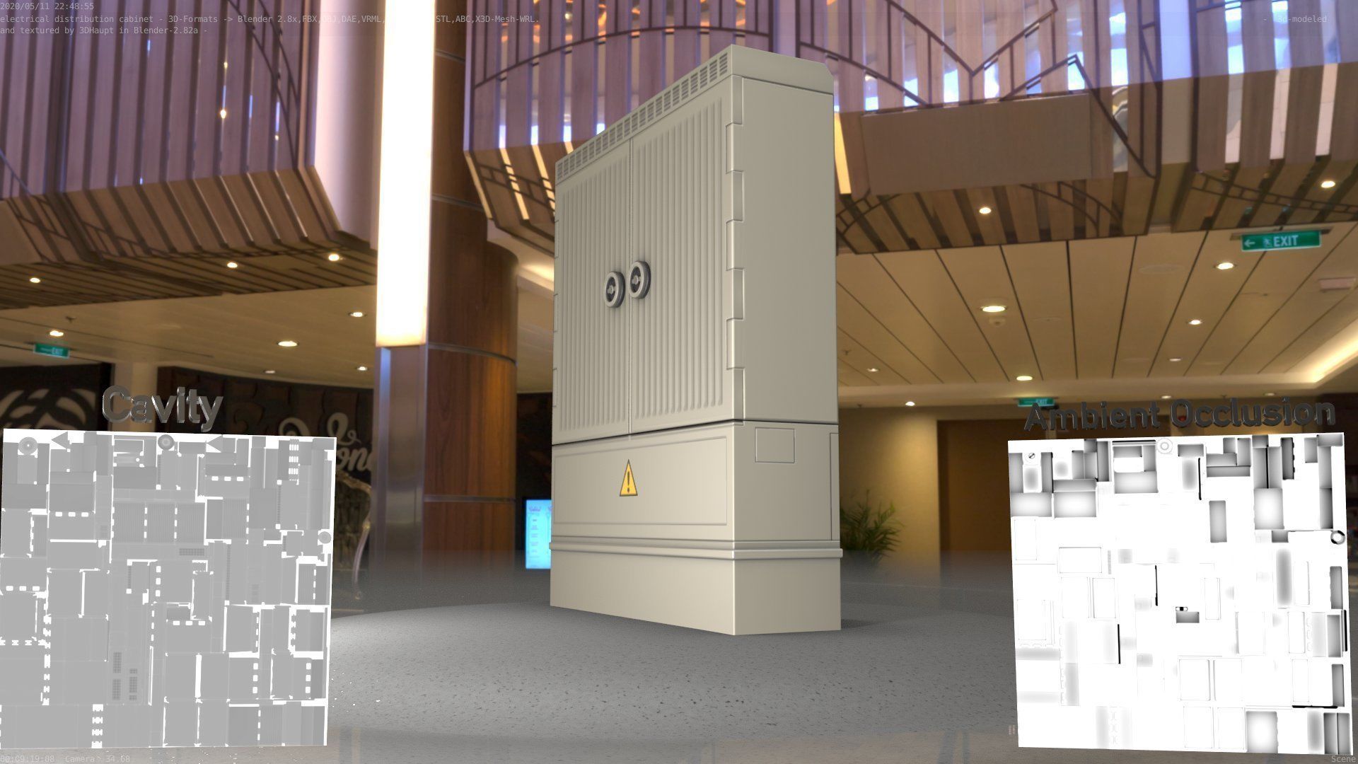 Electrical Distribution Cabinet 135 Low-poly 3D model_4