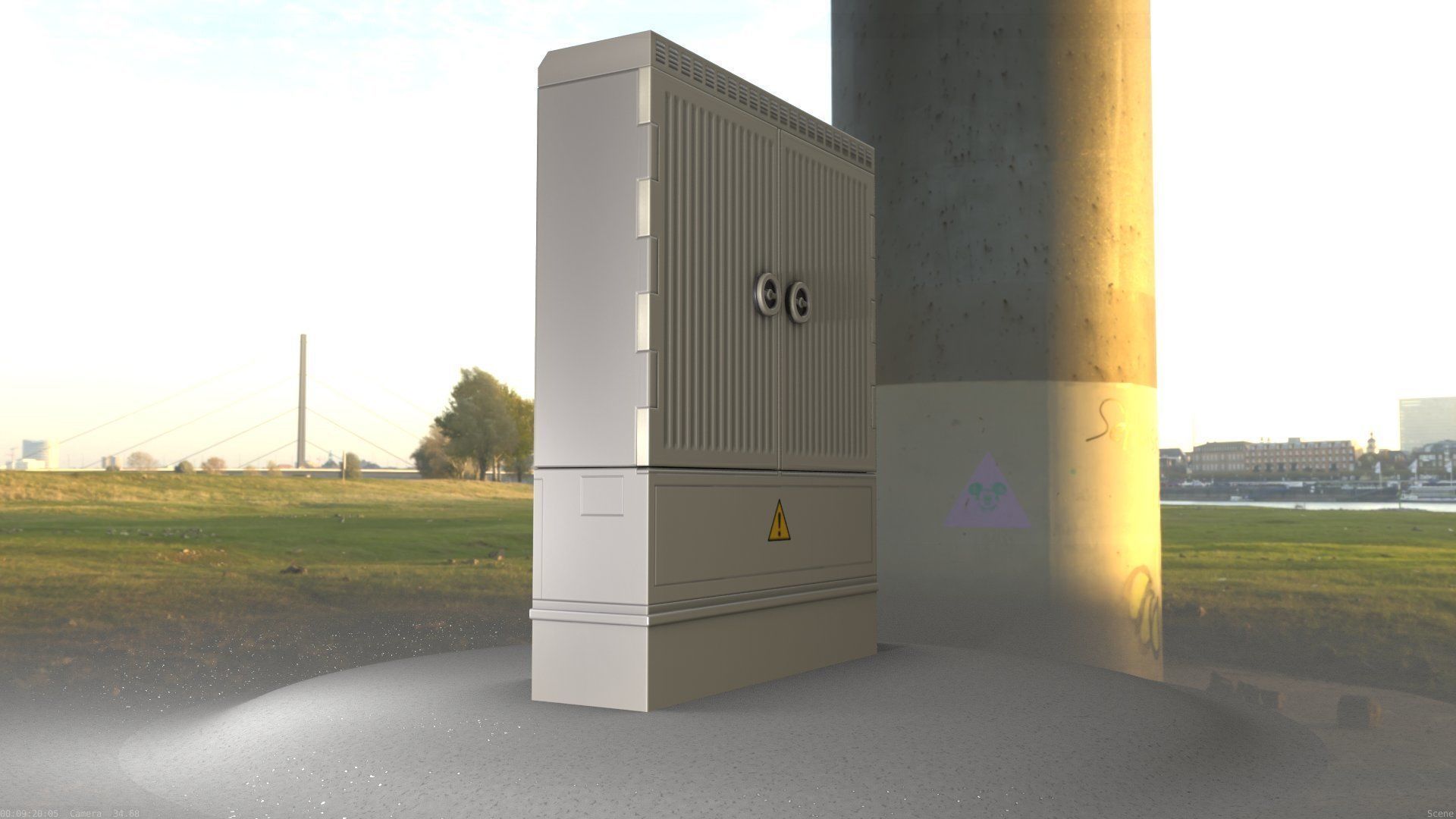 Electrical Distribution Cabinet 135 Low-poly 3D model_46