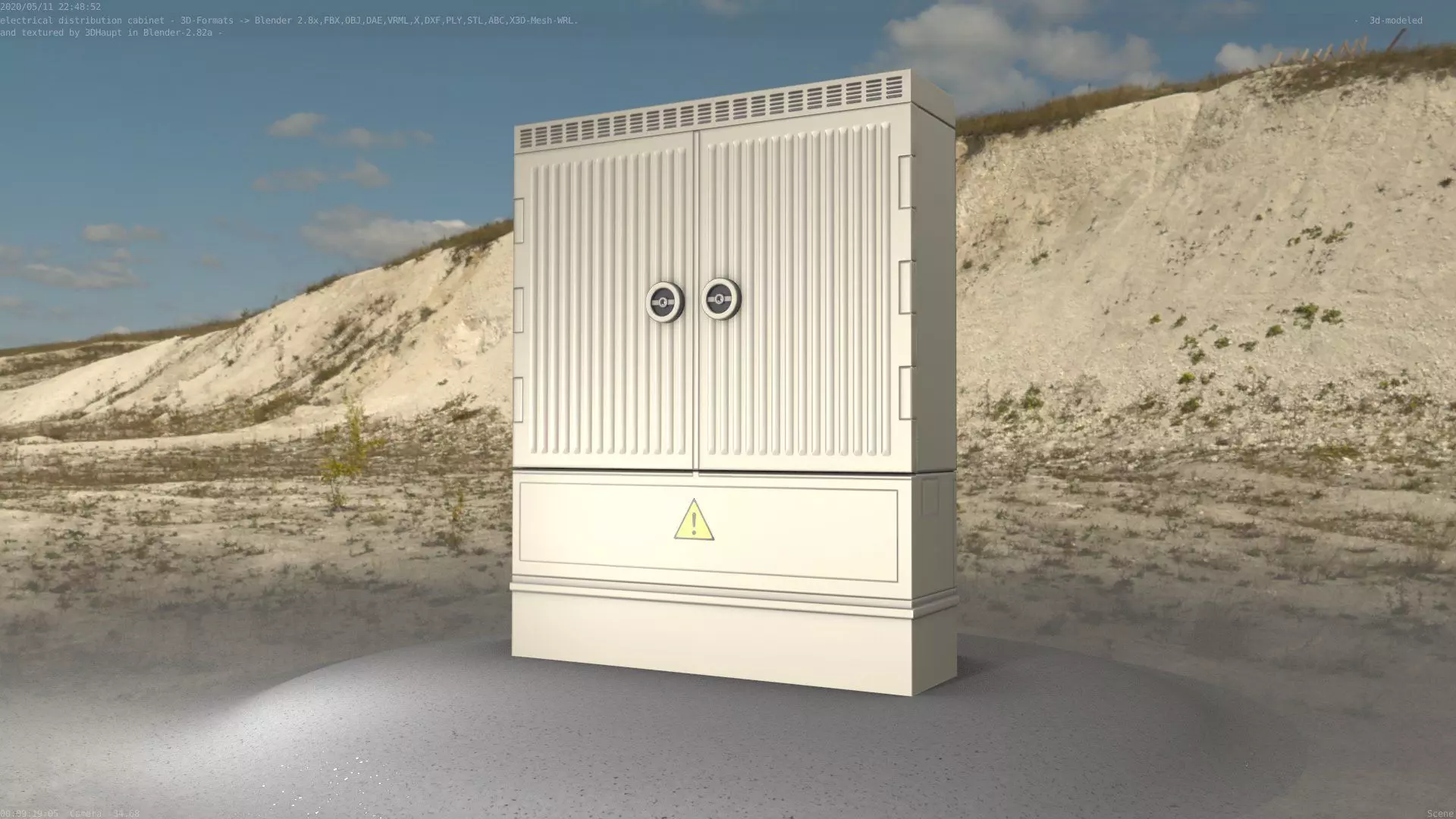 Electrical Distribution Cabinet 135 Low-poly 3D model_0