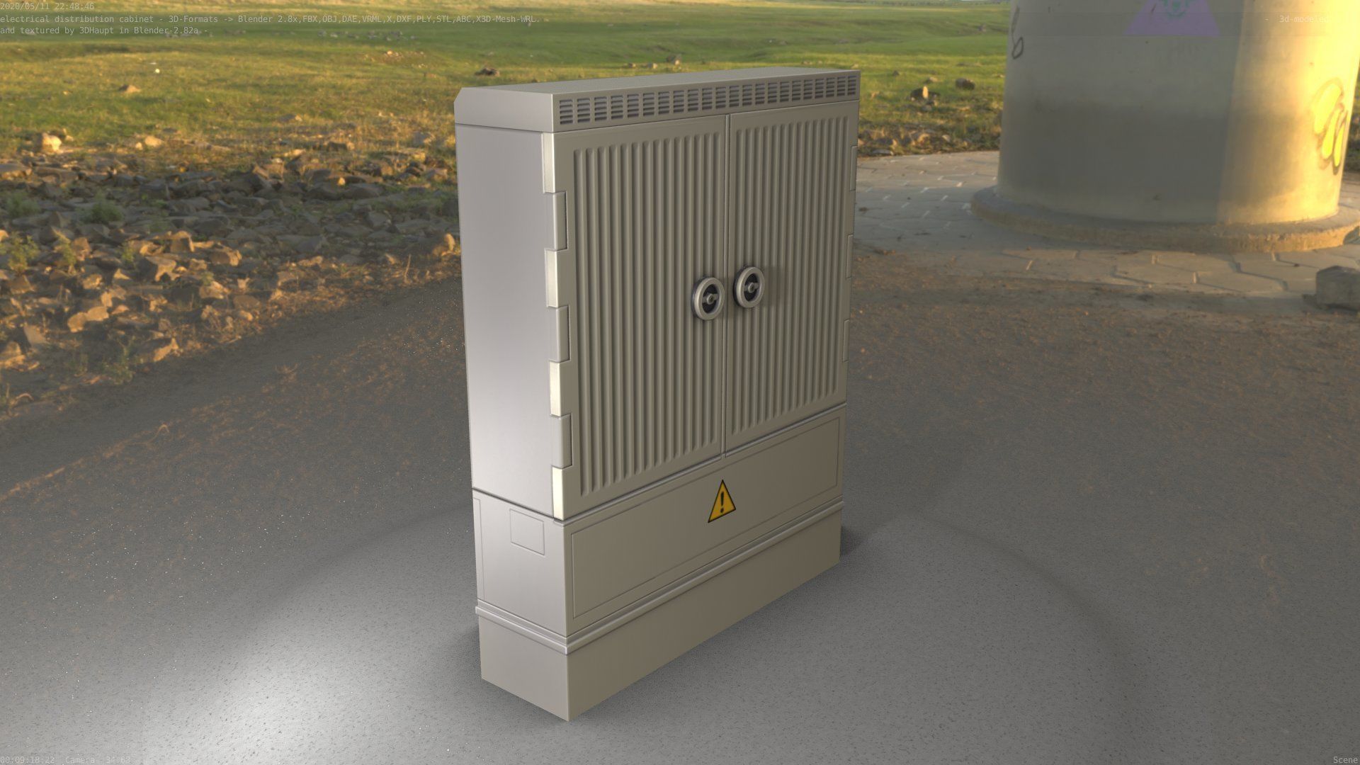 Electrical Distribution Cabinet 135 Low-poly 3D model_20