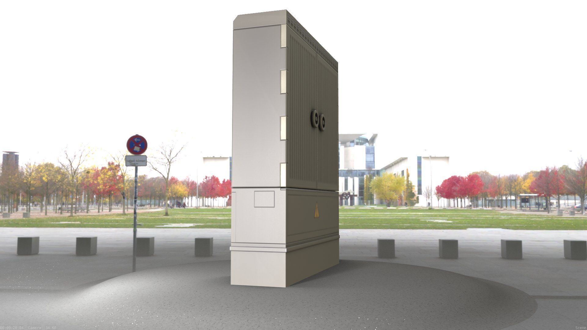 Electrical Distribution Cabinet 135 Low-poly 3D model_45