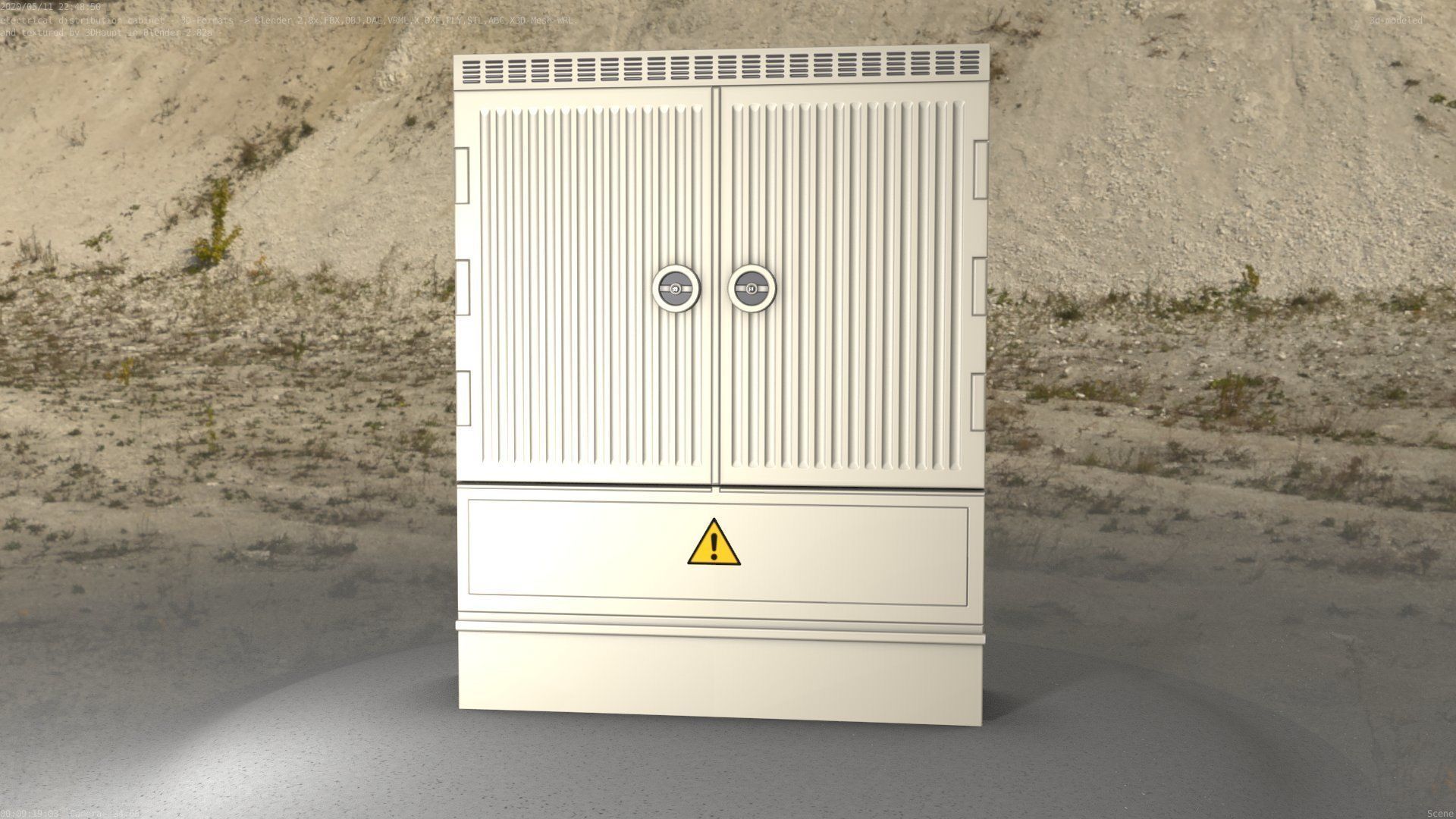 Electrical Distribution Cabinet 135 Low-poly 3D model_25
