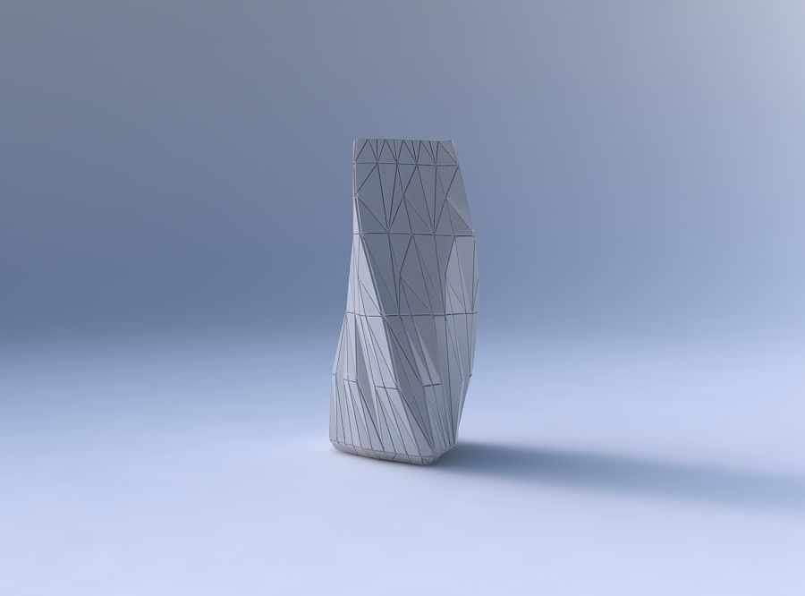 Vase twist triangle with random triangle plates 3D print model_4