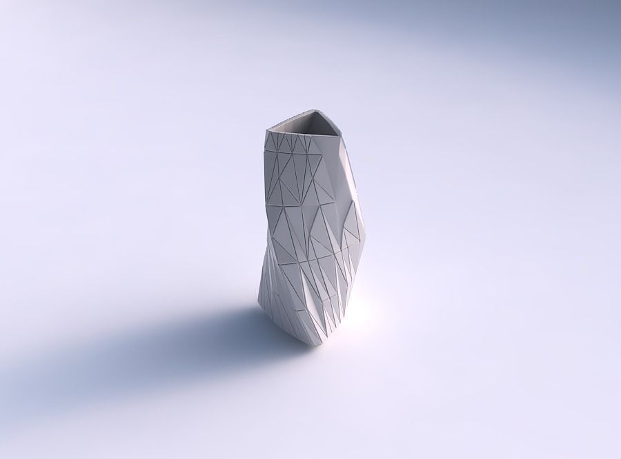 Vase twist triangle with random triangle plates 3D print model_0
