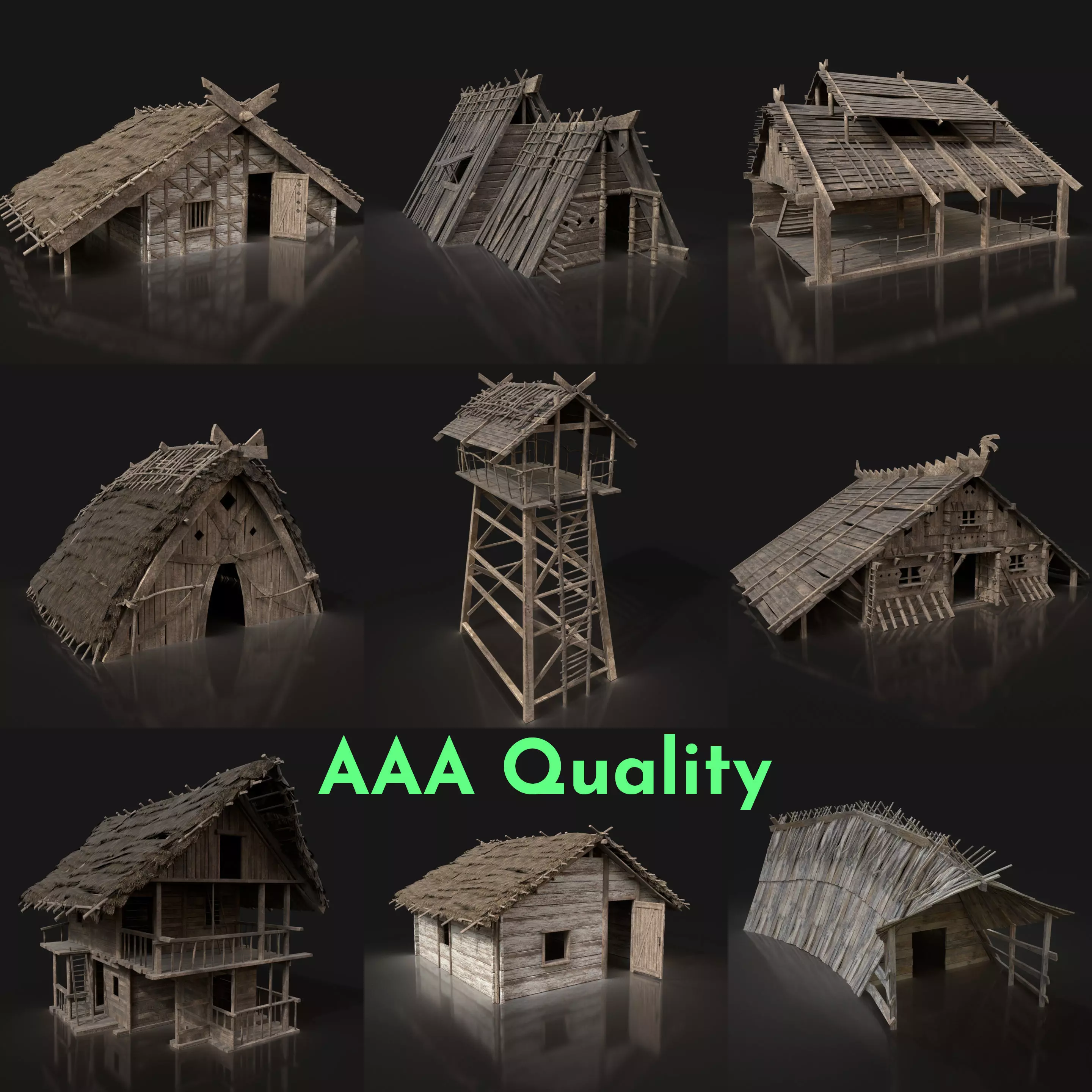 NEXT GEN VIKING MEDIEVAL VILLAGE SETTLEMENT BUILDER COLLECTION Low-poly 3D model