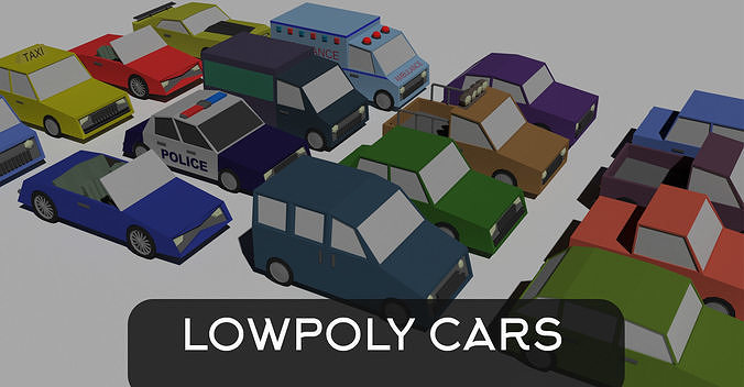 Lowpoly Polygon Cars Low-poly 3D model