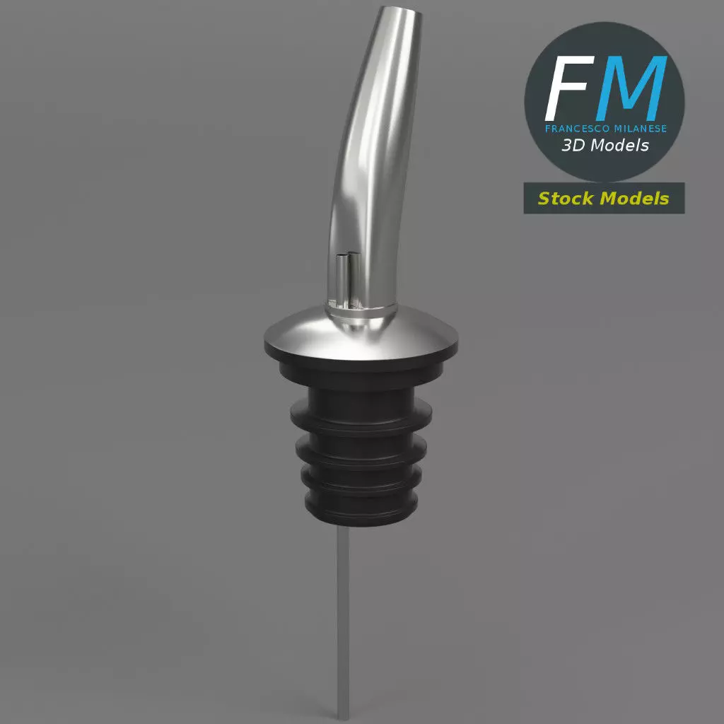 Liquor bottle pouring spout 3D model_0