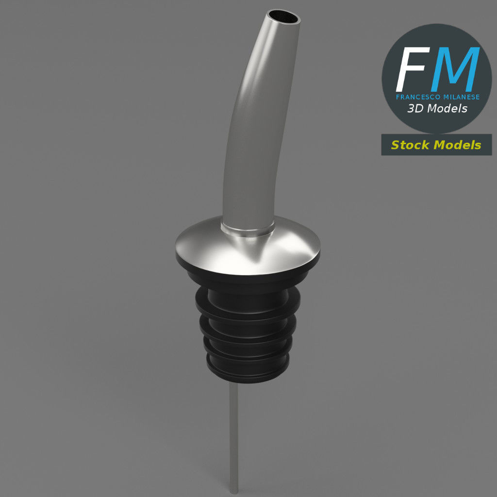 Liquor bottle pouring spout 3D model_2