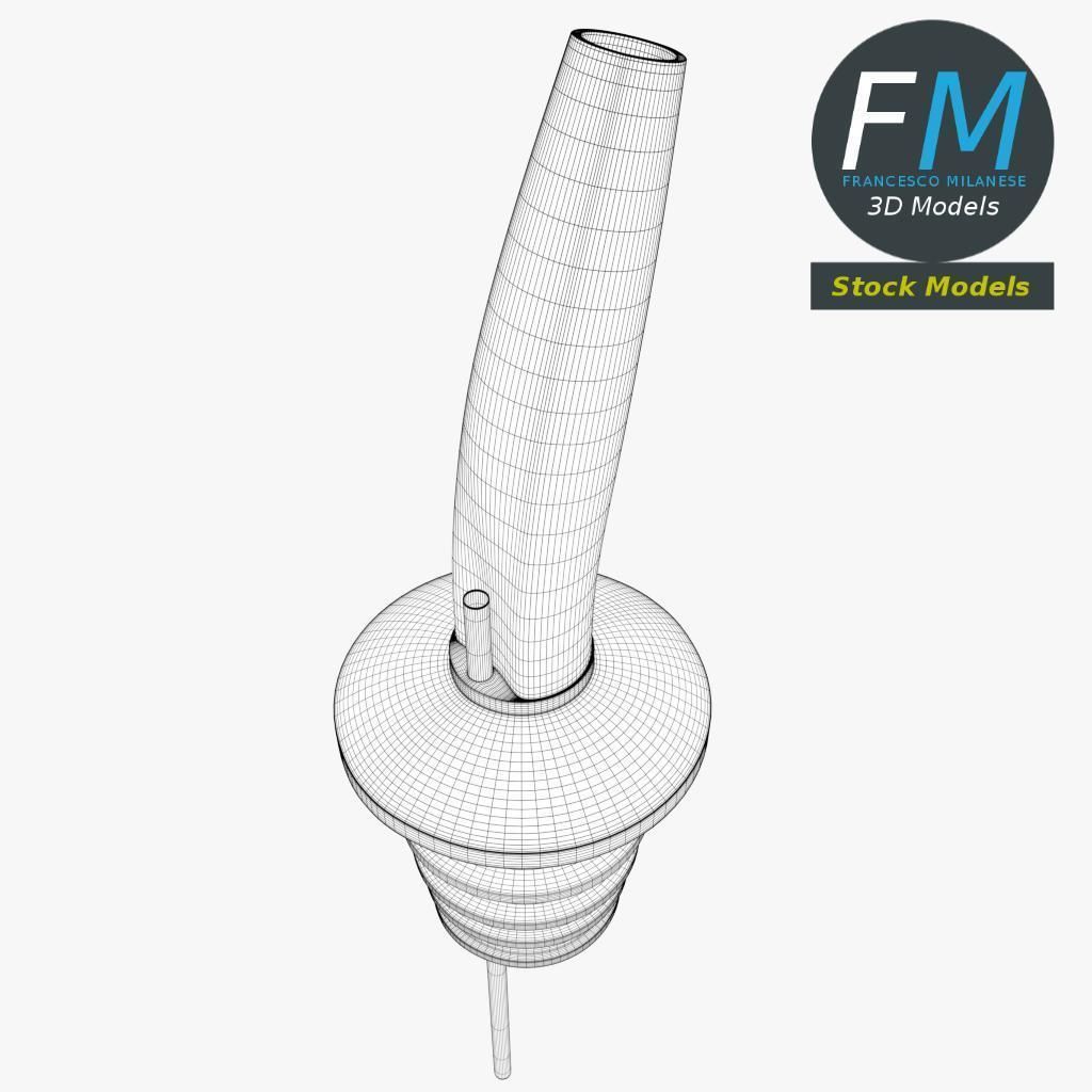 Liquor bottle pouring spout 3D model_7