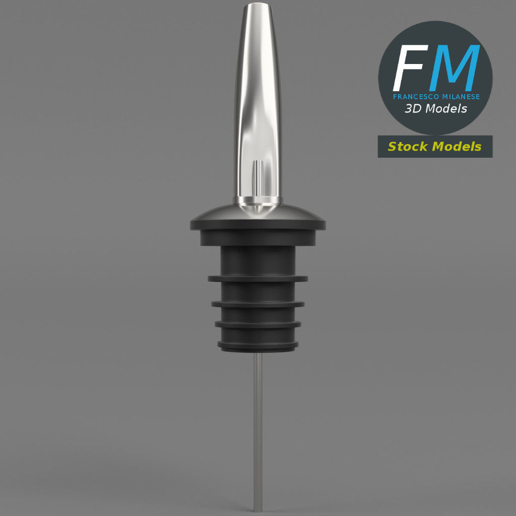 Liquor bottle pouring spout 3D model_4