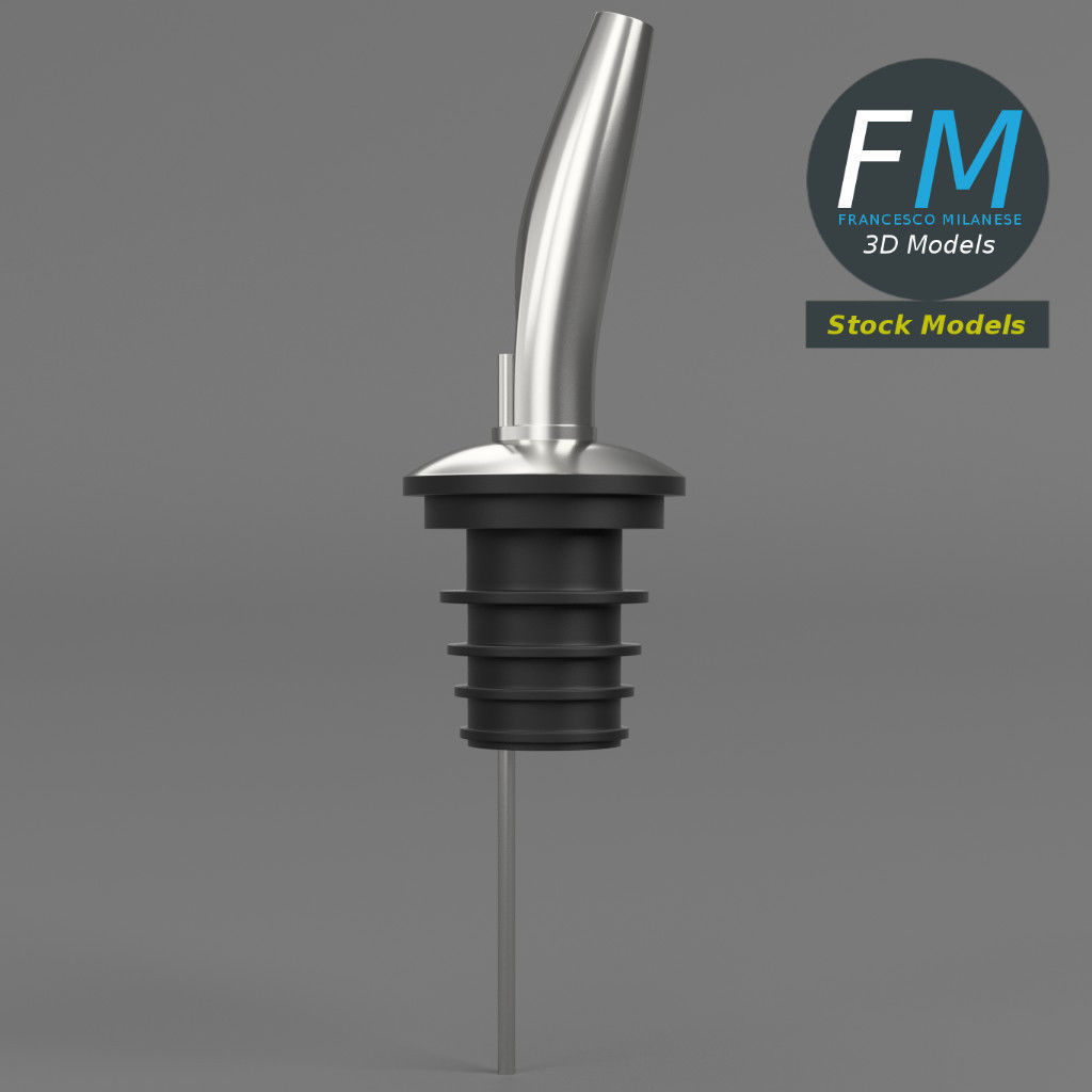 Liquor bottle pouring spout 3D model_3