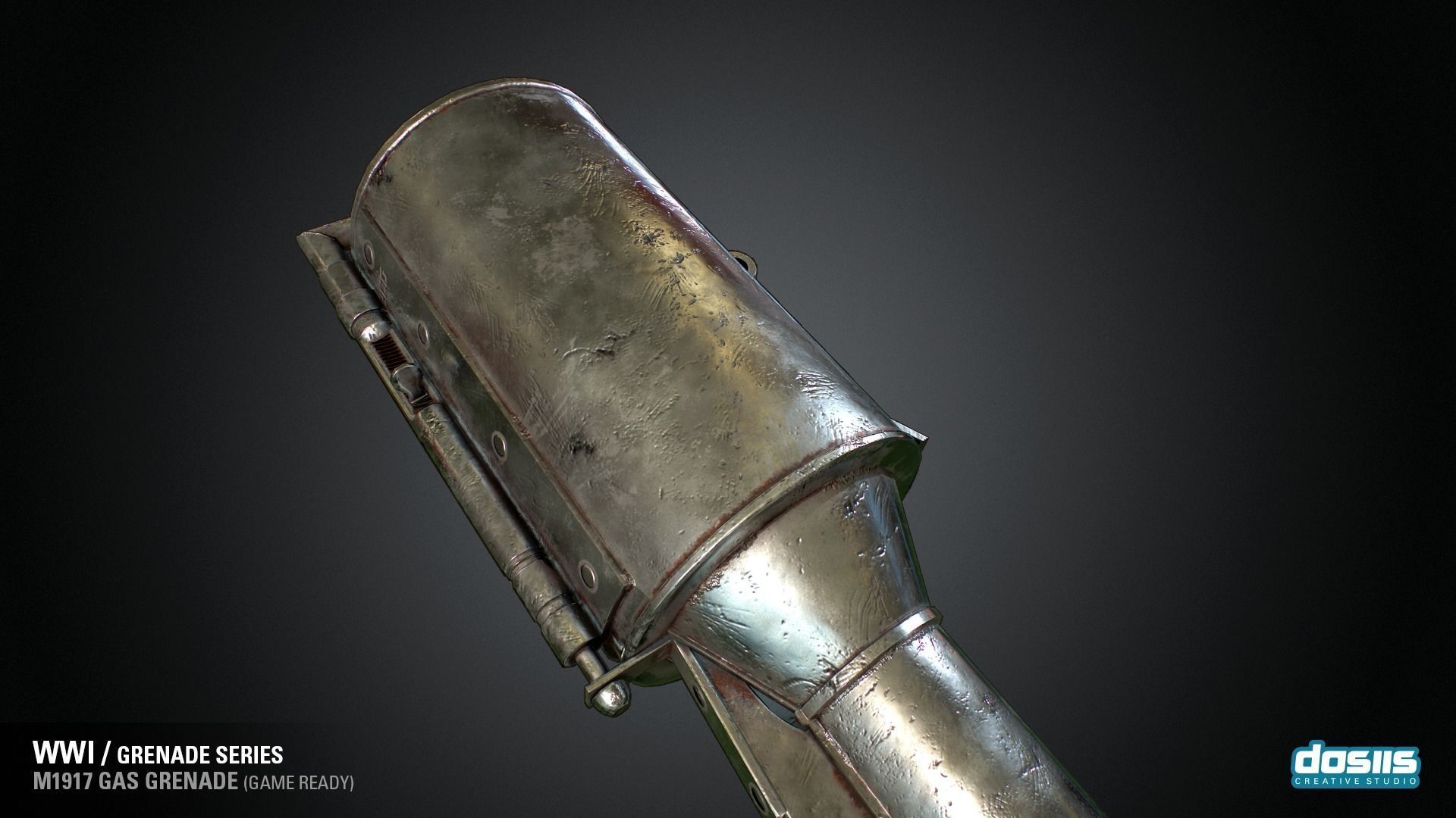 M1917 Gas Grenade - WWI Grenade Series Game Ready Low-poly 3D model_5
