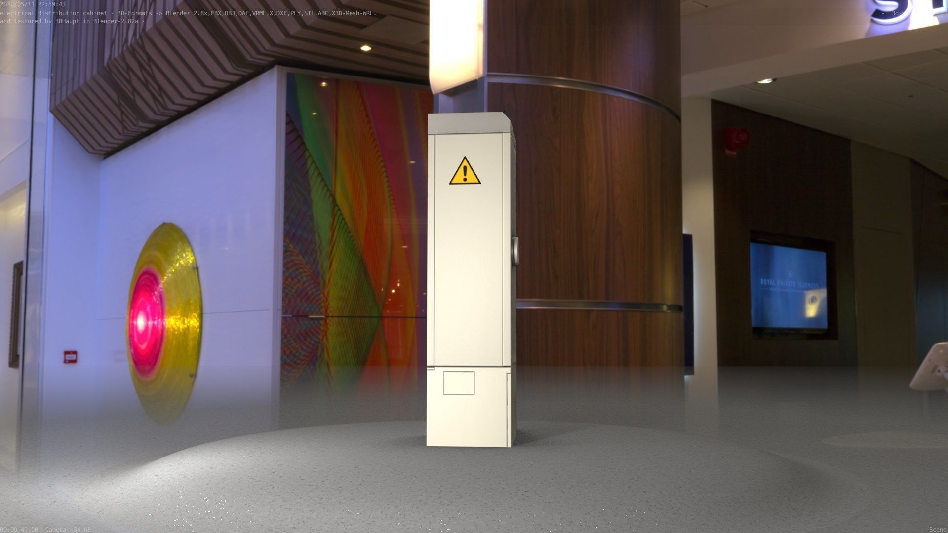 Electrical Distribution Cabinet 142 Low-poly 3D model_43