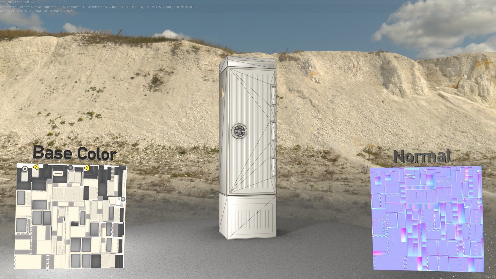 Electrical Distribution Cabinet 142 Low-poly 3D model_4