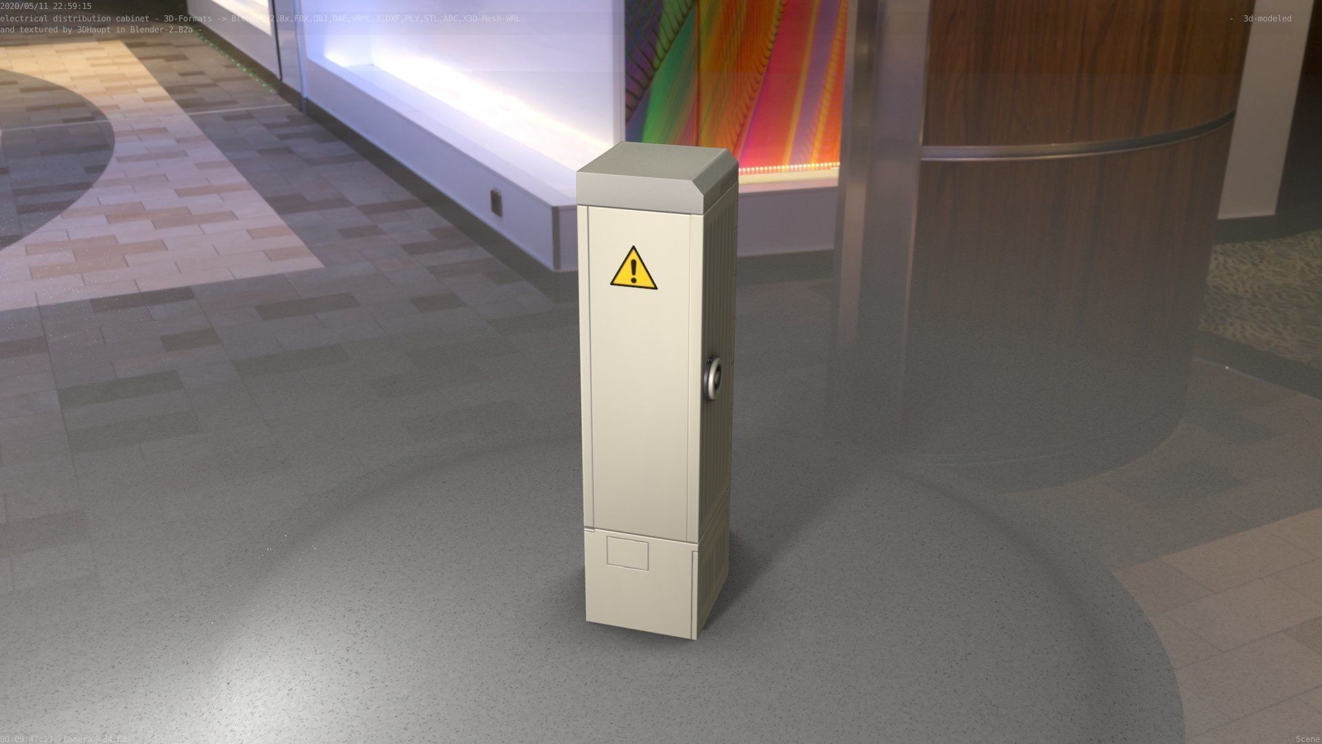 Electrical Distribution Cabinet 142 Low-poly 3D model_12