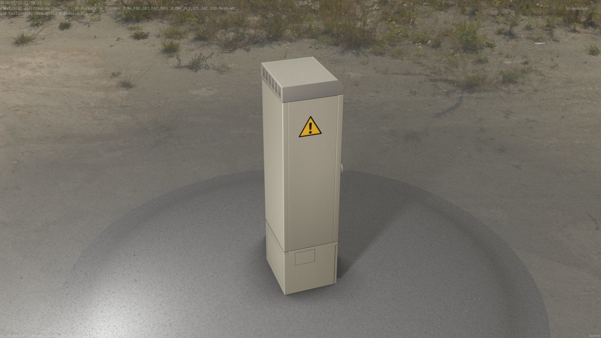 Electrical Distribution Cabinet 142 Low-poly 3D model_9