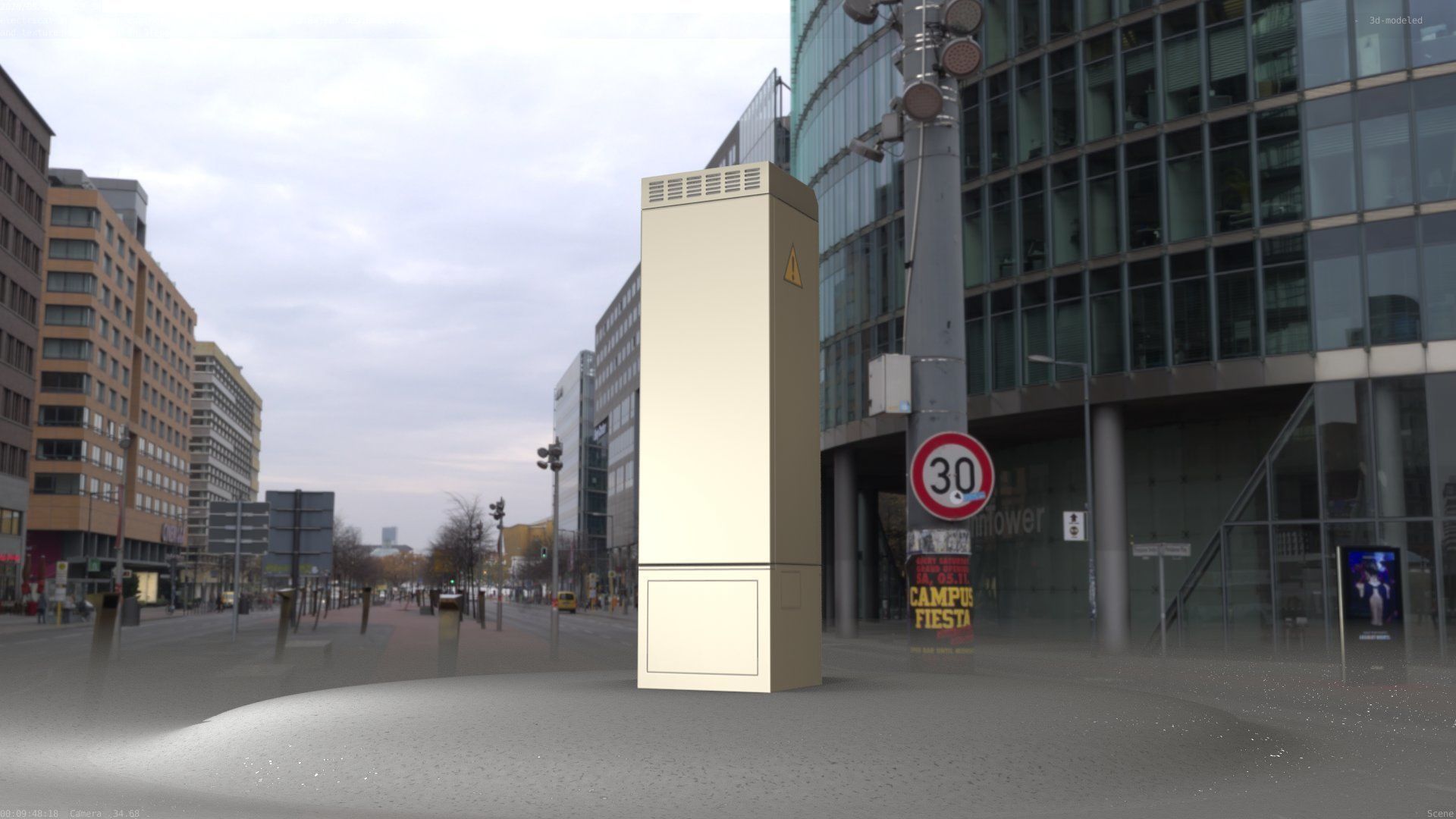 Electrical Distribution Cabinet 142 Low-poly 3D model_37