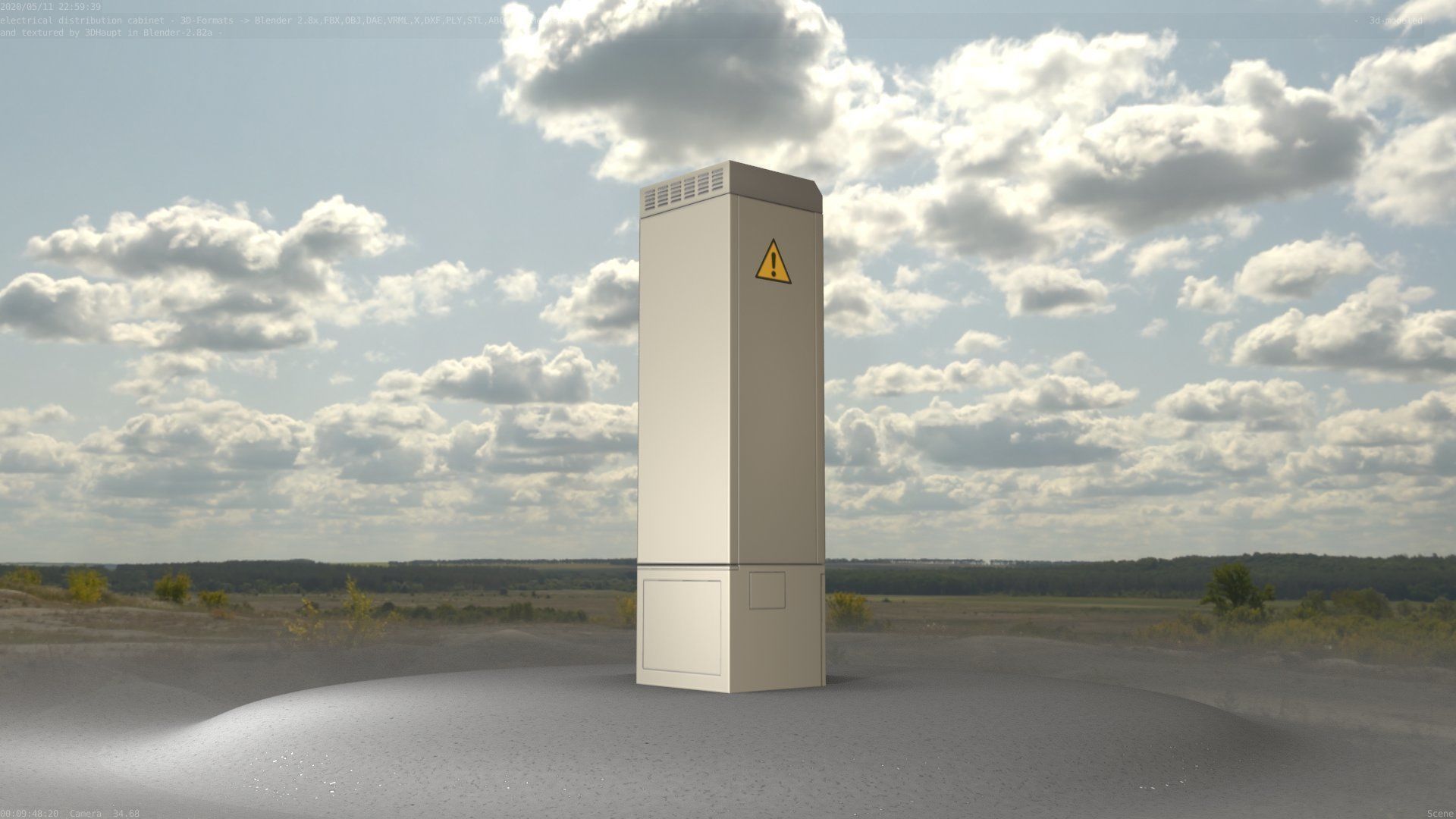 Electrical Distribution Cabinet 142 Low-poly 3D model_39