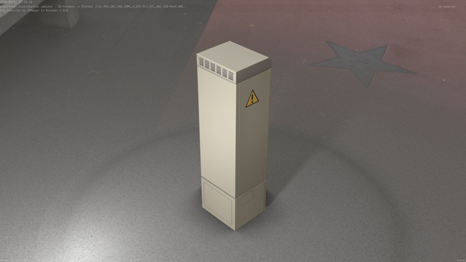 Electrical Distribution Cabinet 142 Low-poly 3D model_7