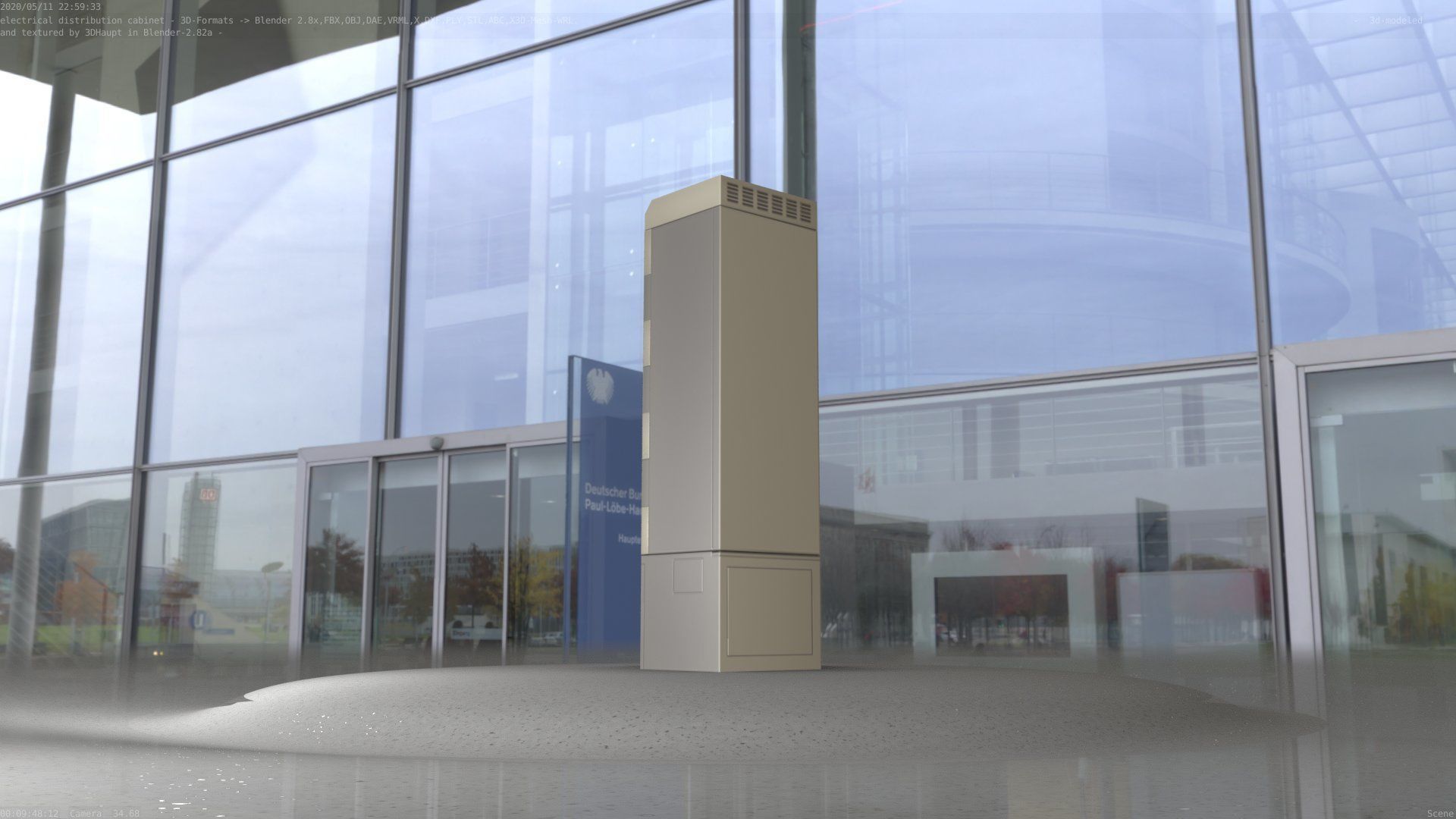 Electrical Distribution Cabinet 142 Low-poly 3D model_31