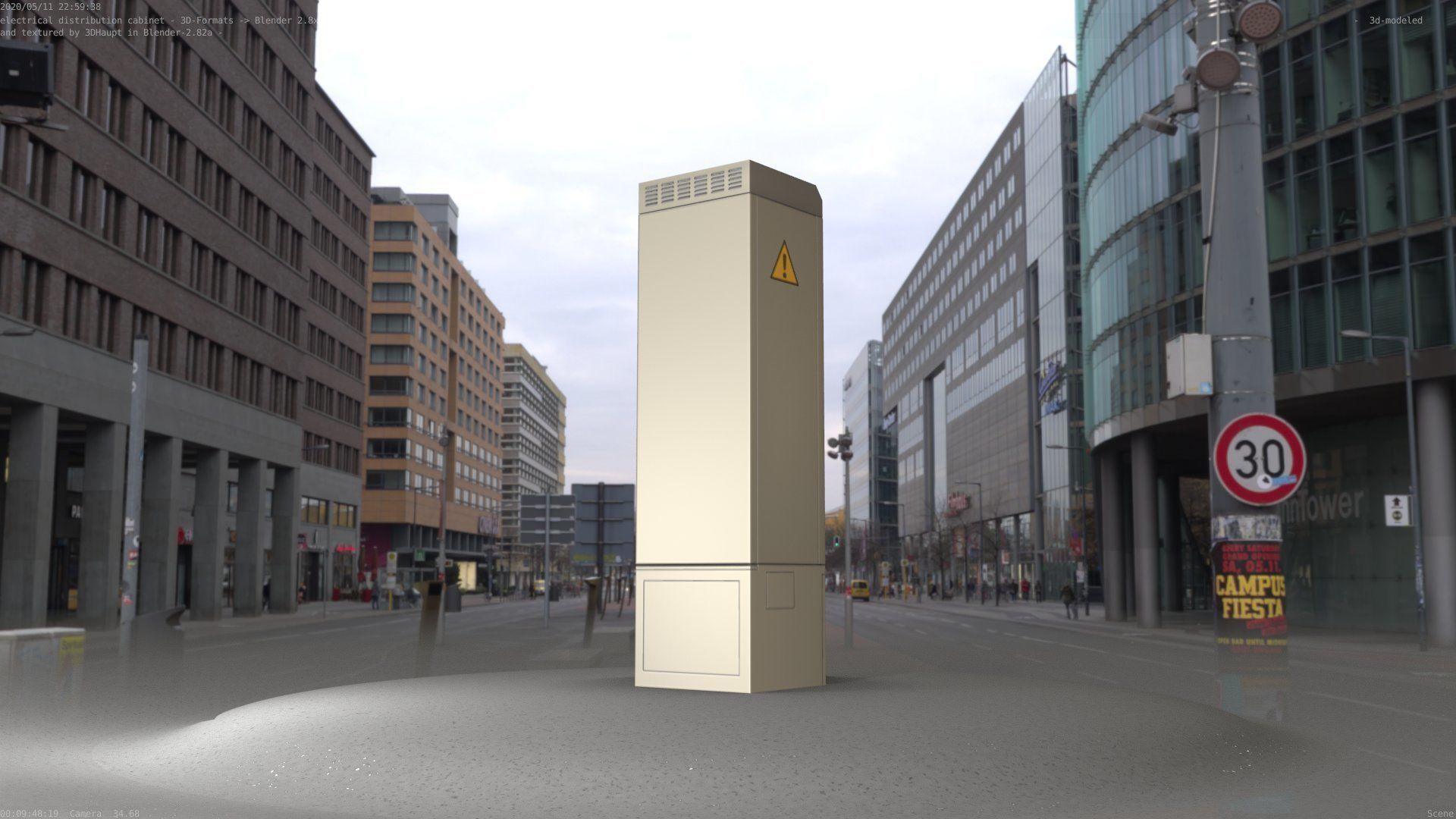 Electrical Distribution Cabinet 142 Low-poly 3D model_38