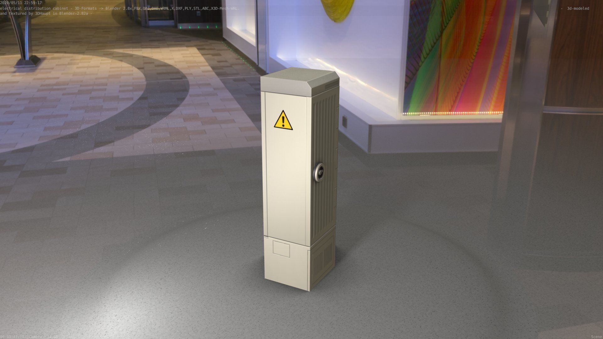 Electrical Distribution Cabinet 142 Low-poly 3D model_13