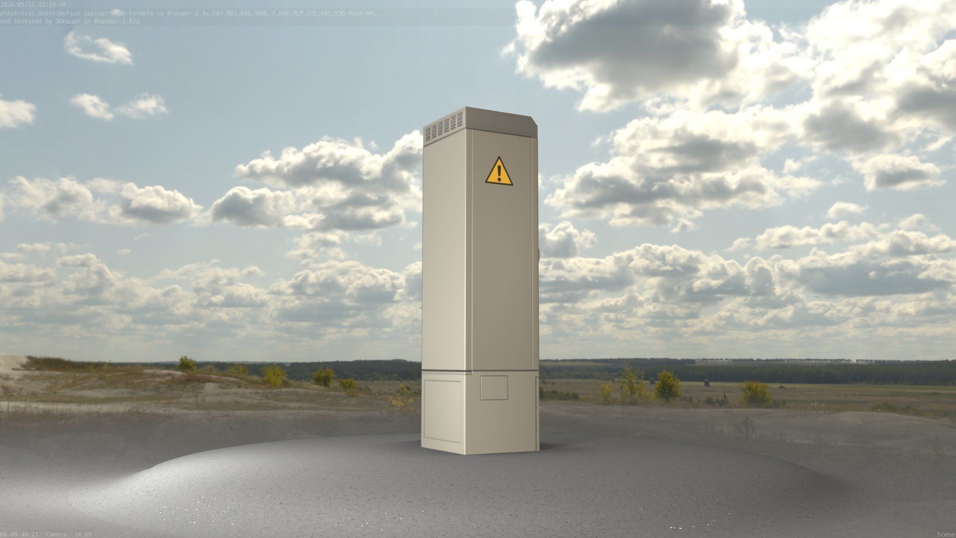 Electrical Distribution Cabinet 142 Low-poly 3D model_40