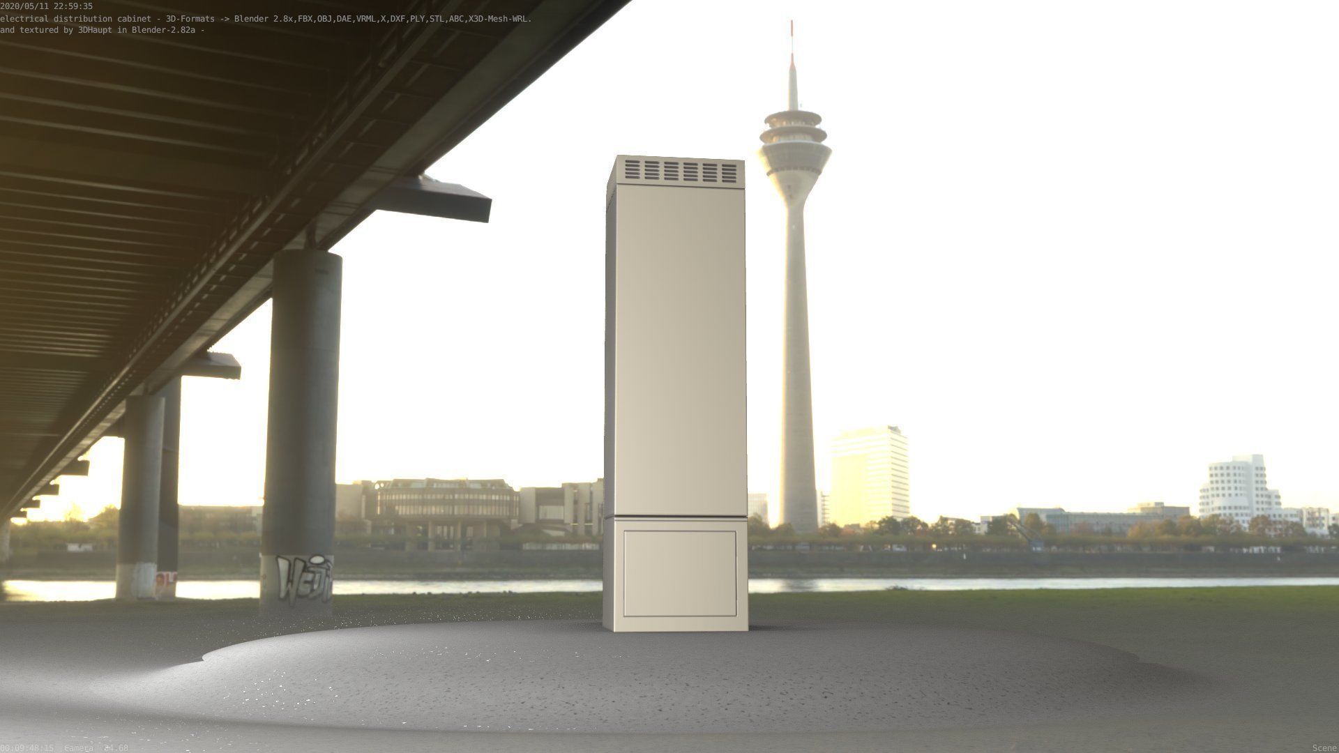 Electrical Distribution Cabinet 142 Low-poly 3D model_34