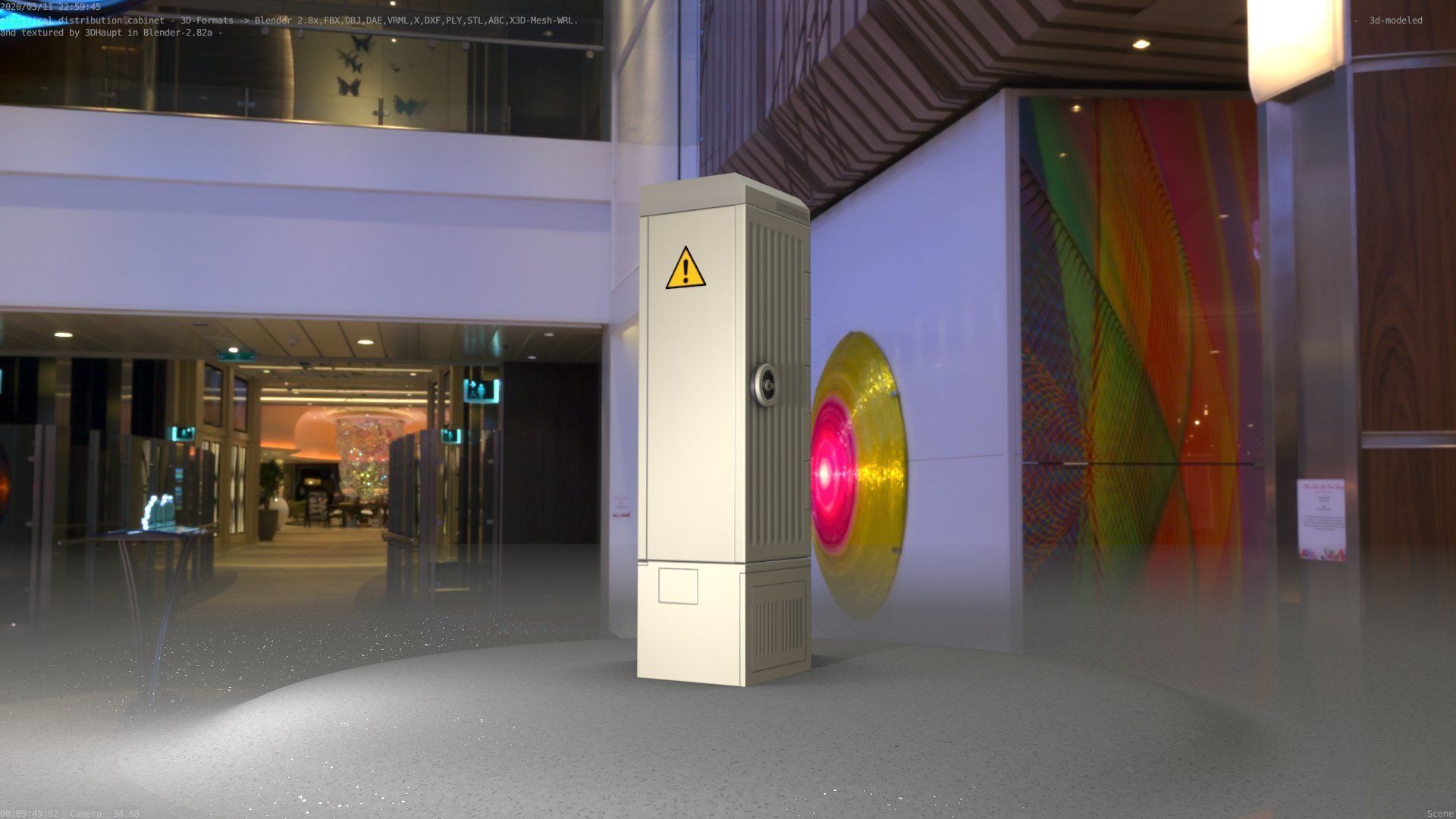 Electrical Distribution Cabinet 142 Low-poly 3D model_45