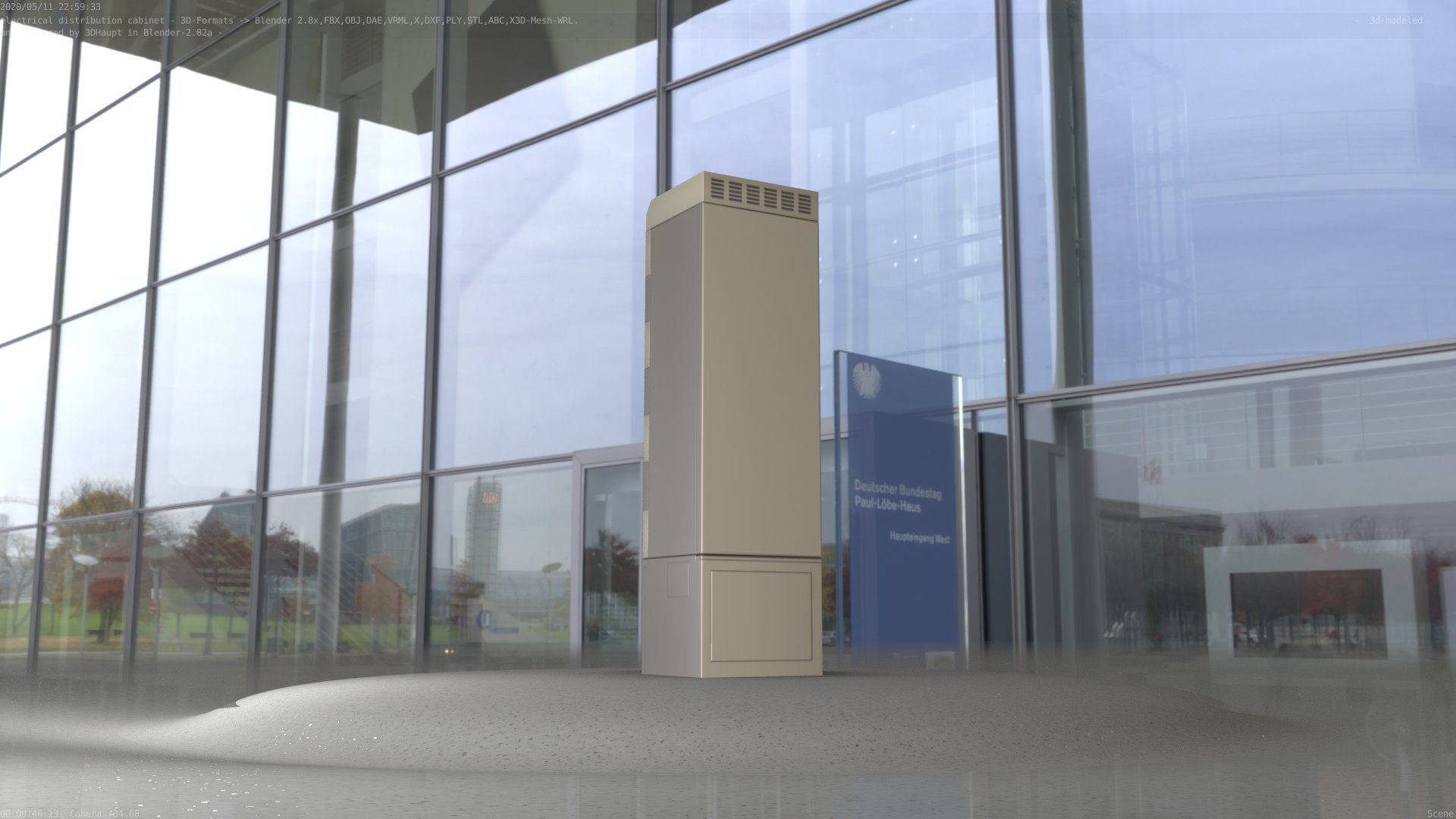 Electrical Distribution Cabinet 142 Low-poly 3D model_32