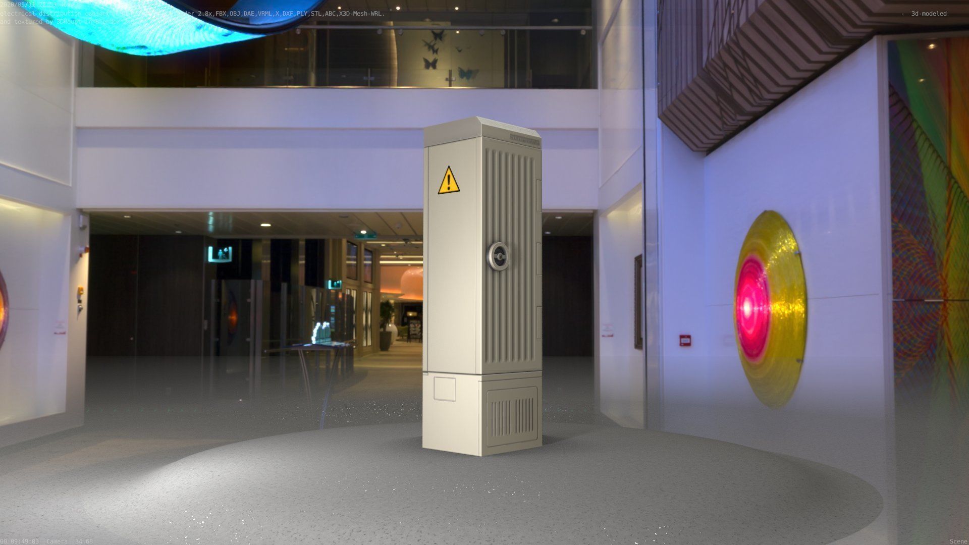 Electrical Distribution Cabinet 142 Low-poly 3D model_46