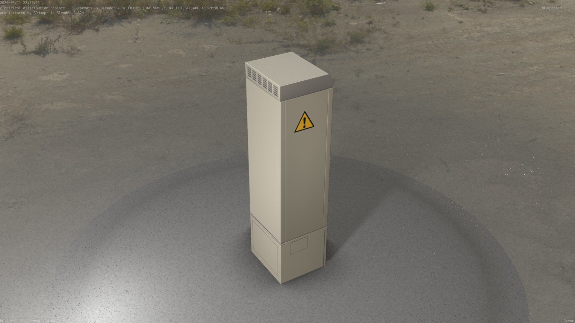 Electrical Distribution Cabinet 142 Low-poly 3D model_8