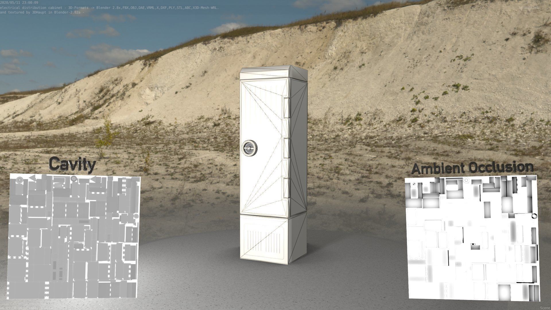 Electrical Distribution Cabinet 142 Low-poly 3D model_6