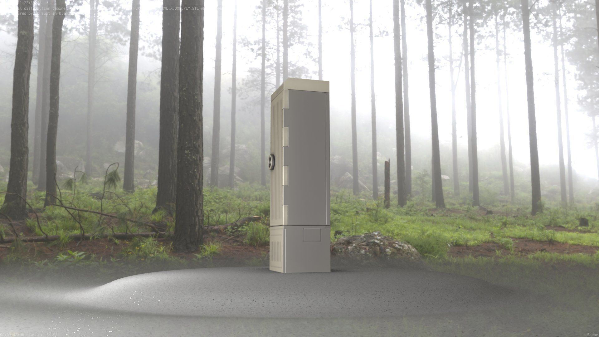 Electrical Distribution Cabinet 142 Low-poly 3D model_25