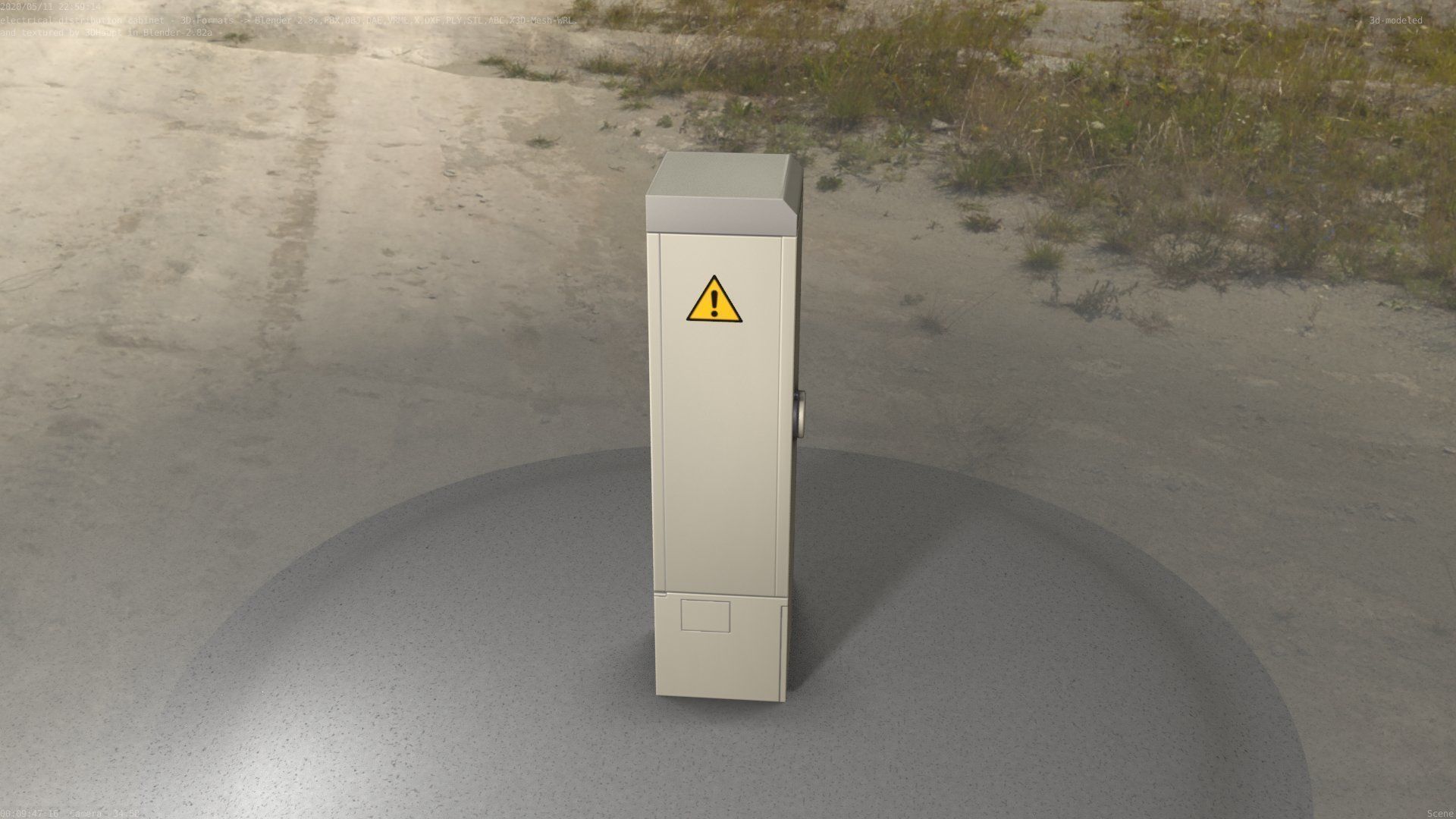 Electrical Distribution Cabinet 142 Low-poly 3D model_11