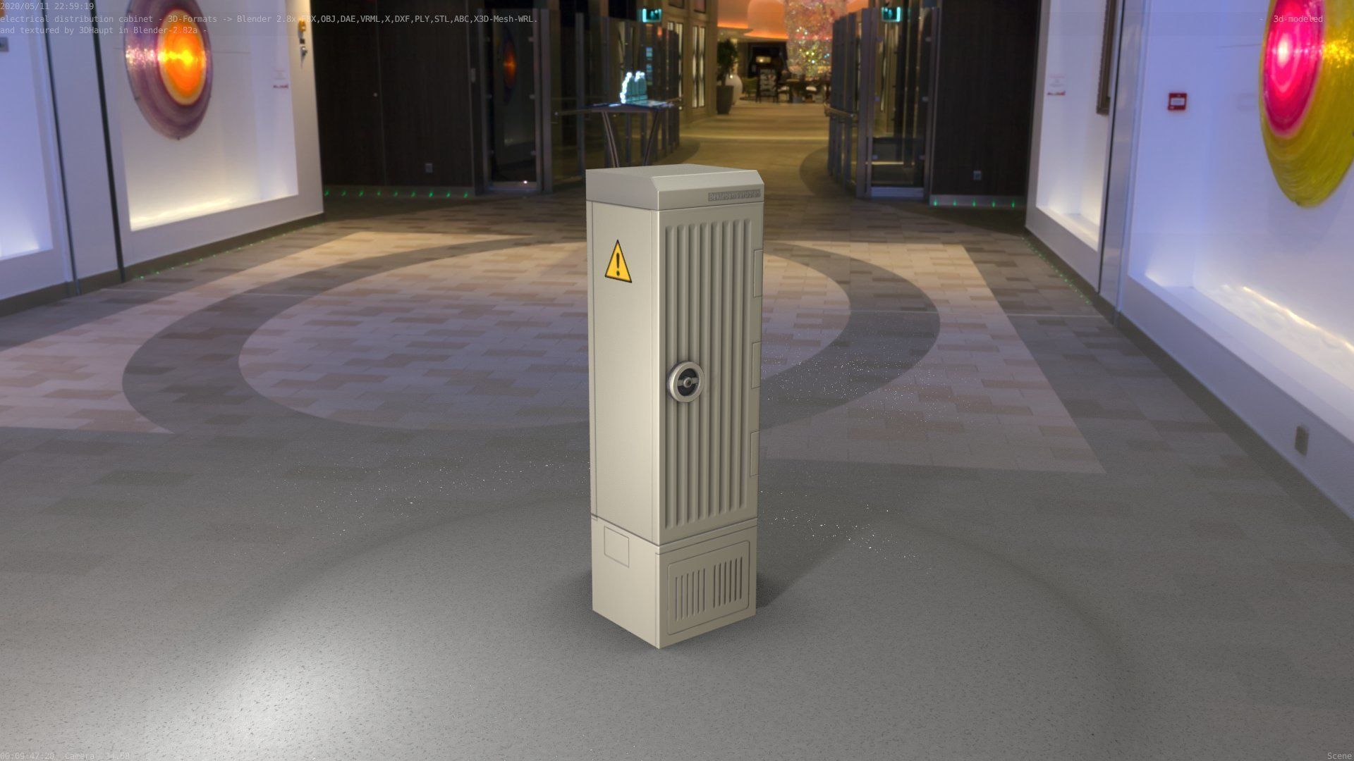 Electrical Distribution Cabinet 142 Low-poly 3D model_15