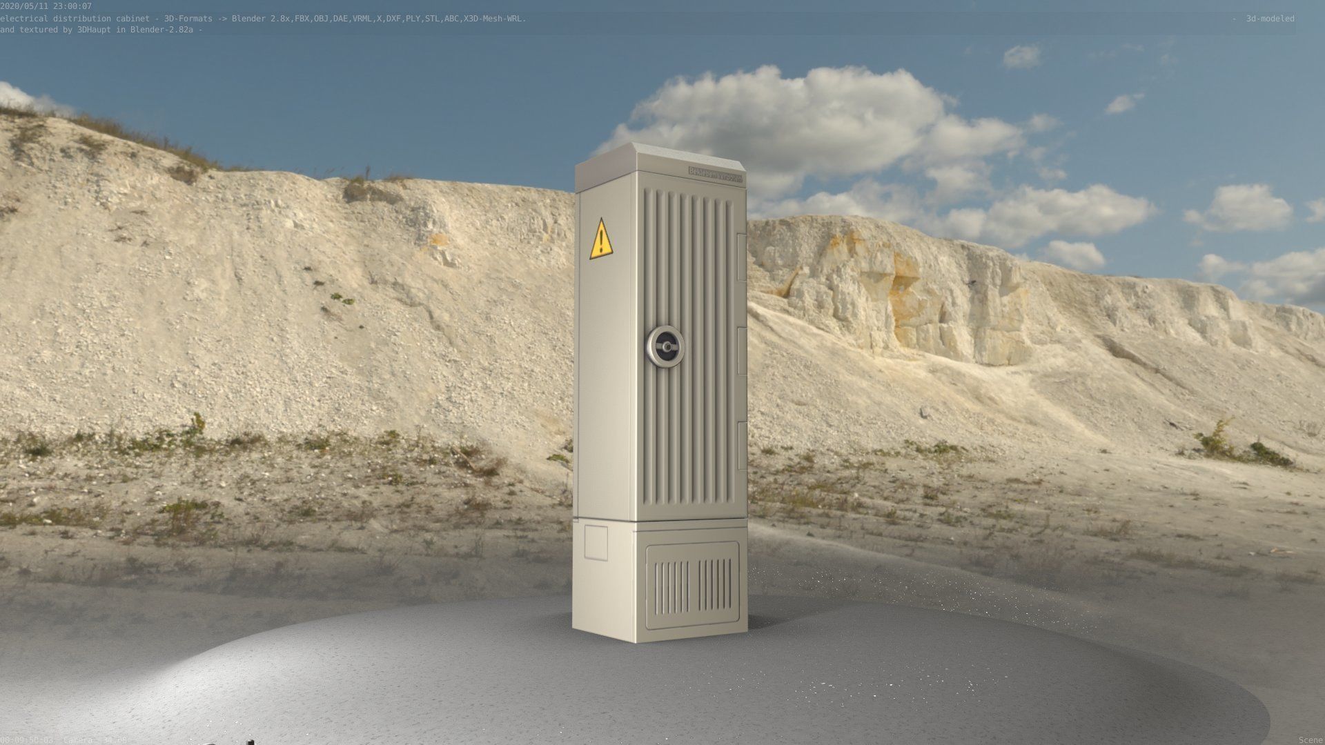 Electrical Distribution Cabinet 142 Low-poly 3D model_3