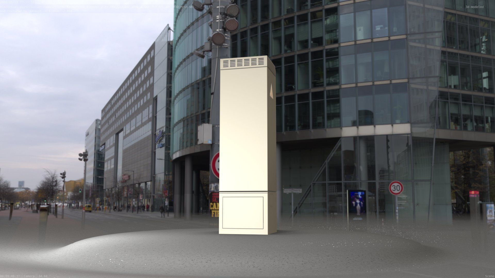 Electrical Distribution Cabinet 142 Low-poly 3D model_36