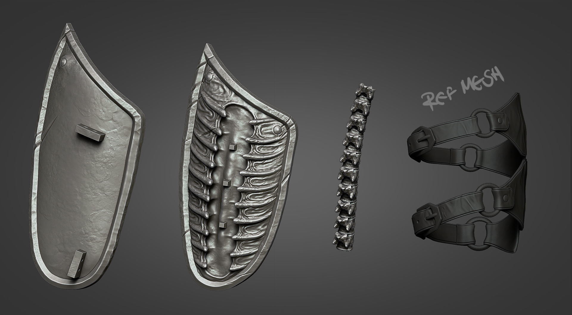 Lich King armor - leg 1 3D print model_5