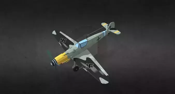 BF109G world war ii fighter plane Low-poly 3D model