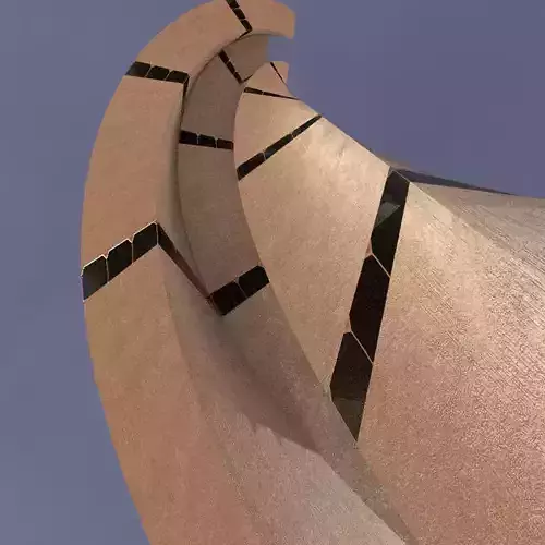 Sci fi Tower Concrete And Windows 2 3D model