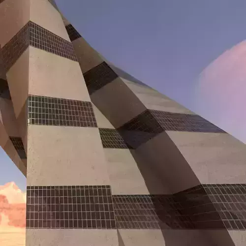 Sci fi Tower Concrete And Windows 3D model