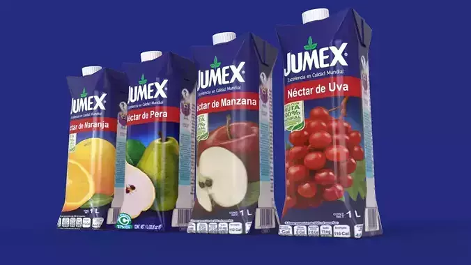 tetrapack cartons of milk 3D model