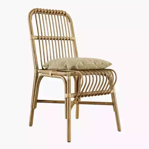 Valerie vintage rattan chair 3D model