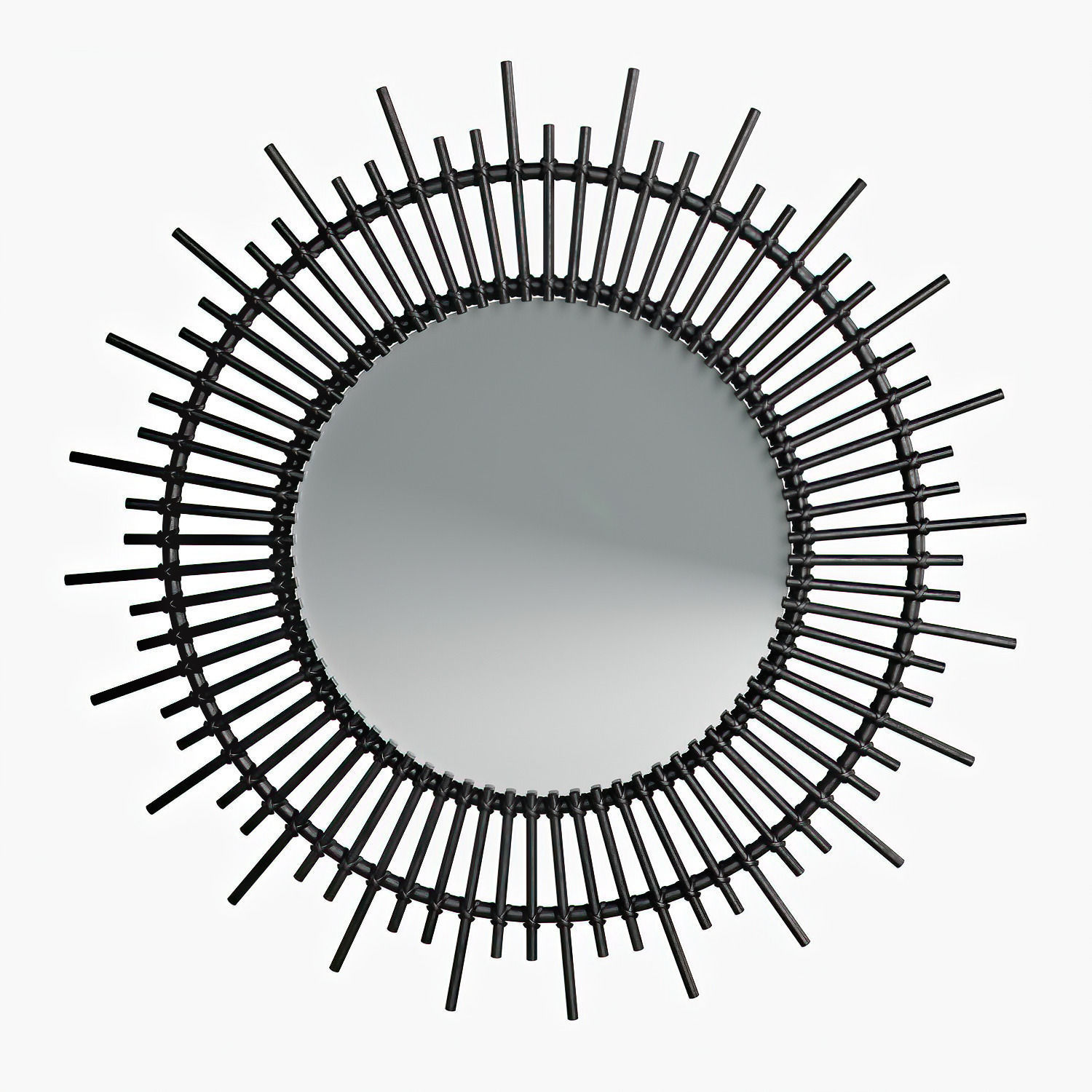Soleil mirror in black lacquered rattan 3D model_1