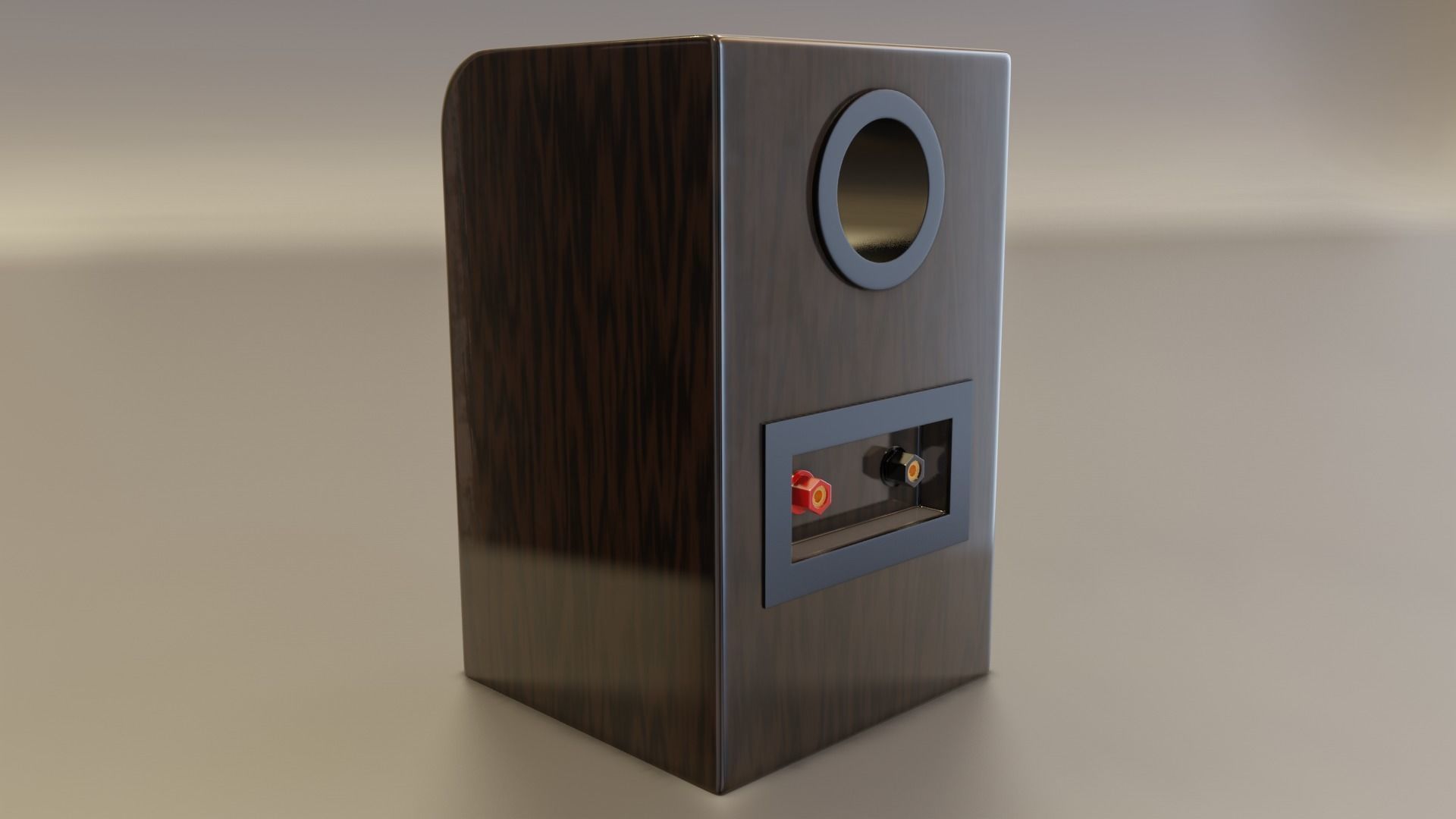 Wood speaker Low-poly 3D model_8