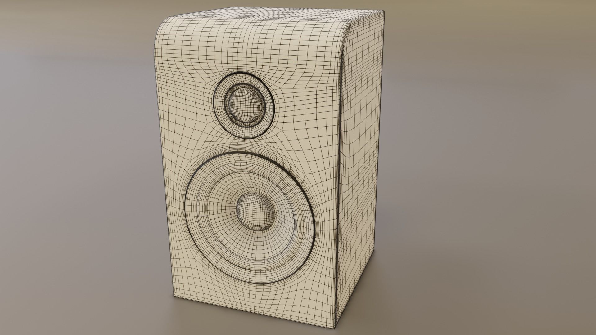 Wood speaker Low-poly 3D model_12