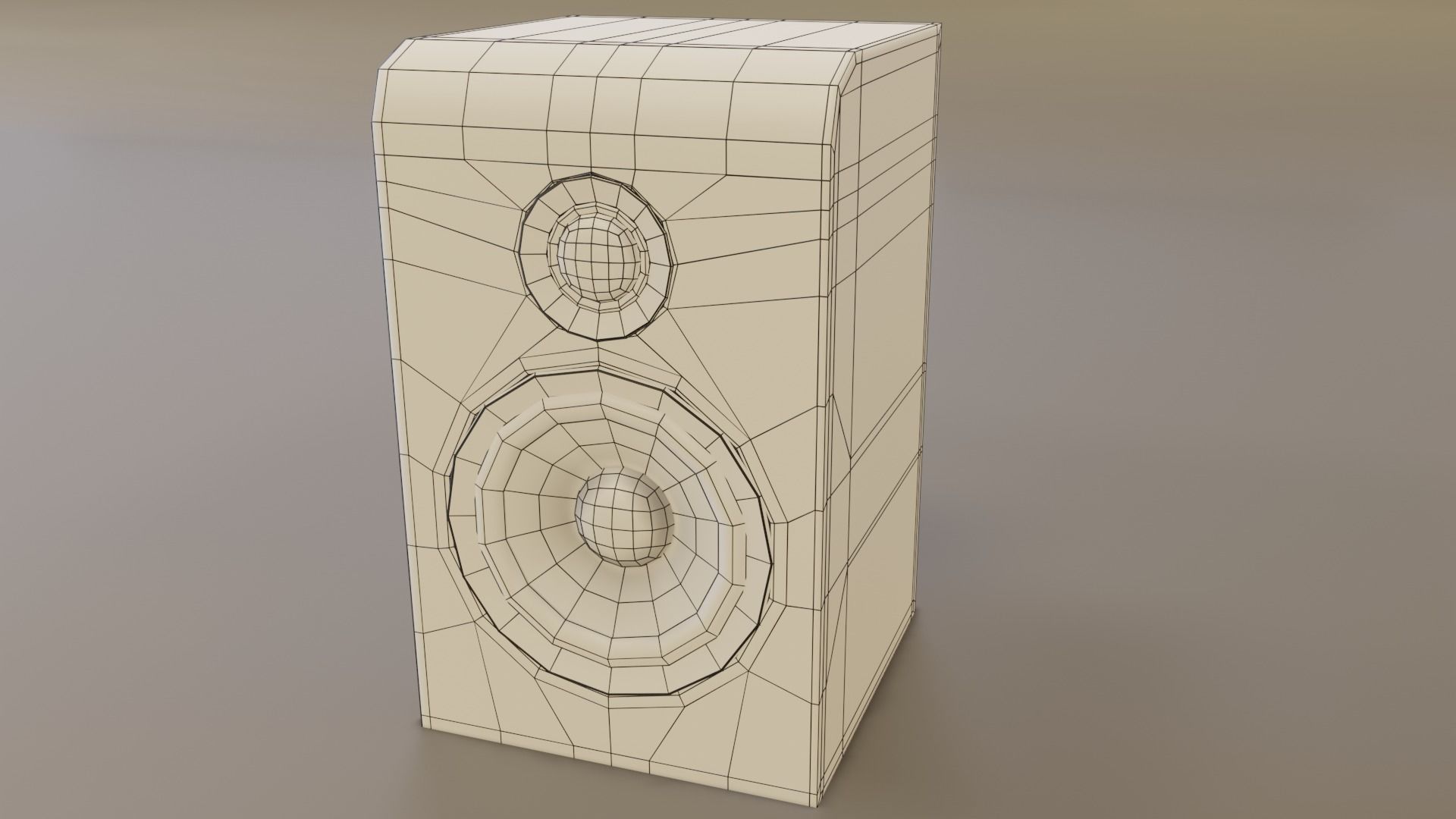 Wood speaker Low-poly 3D model_10